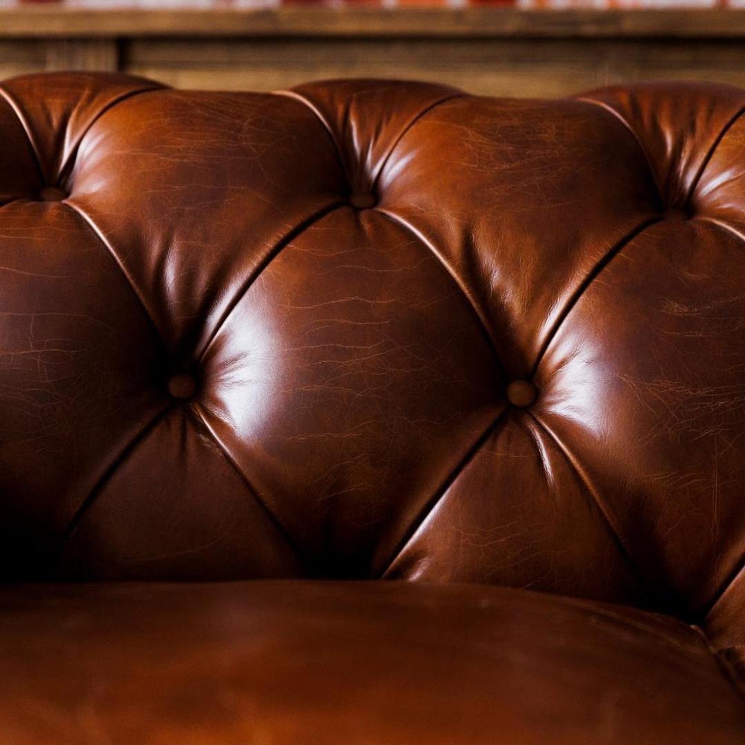 Chesterfield Aged Full Grain Leather 2 Seater Brown image 6